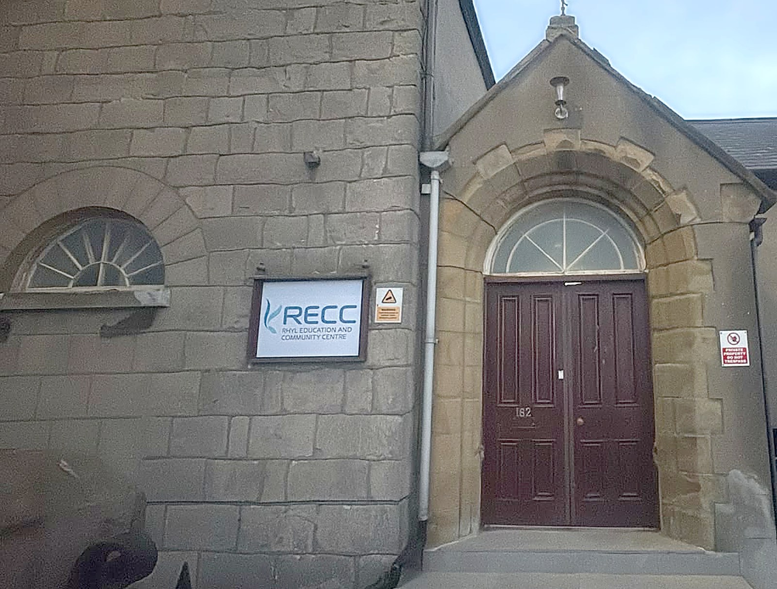 The entrance to Rhyl Education and Community Centre at 182 Vale Road